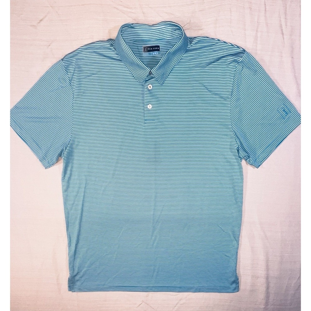 PGA Tour Airflux Golf Polo Shirt Mens XLarge XL Blue Short Sleeve Performance - Picture 4 of 10